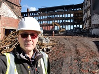 Final days of demolition at Ray Mill, Stalybridge.